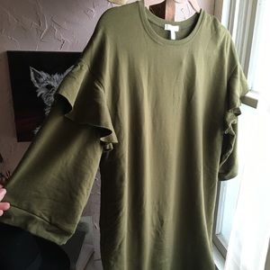 Army green sweater dress